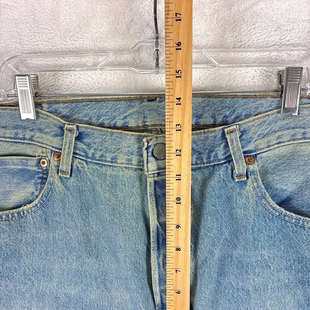 Levis 501 Jeans Mens 36x34 Faded Distressed Whiskered Button Fly Classic Preppy